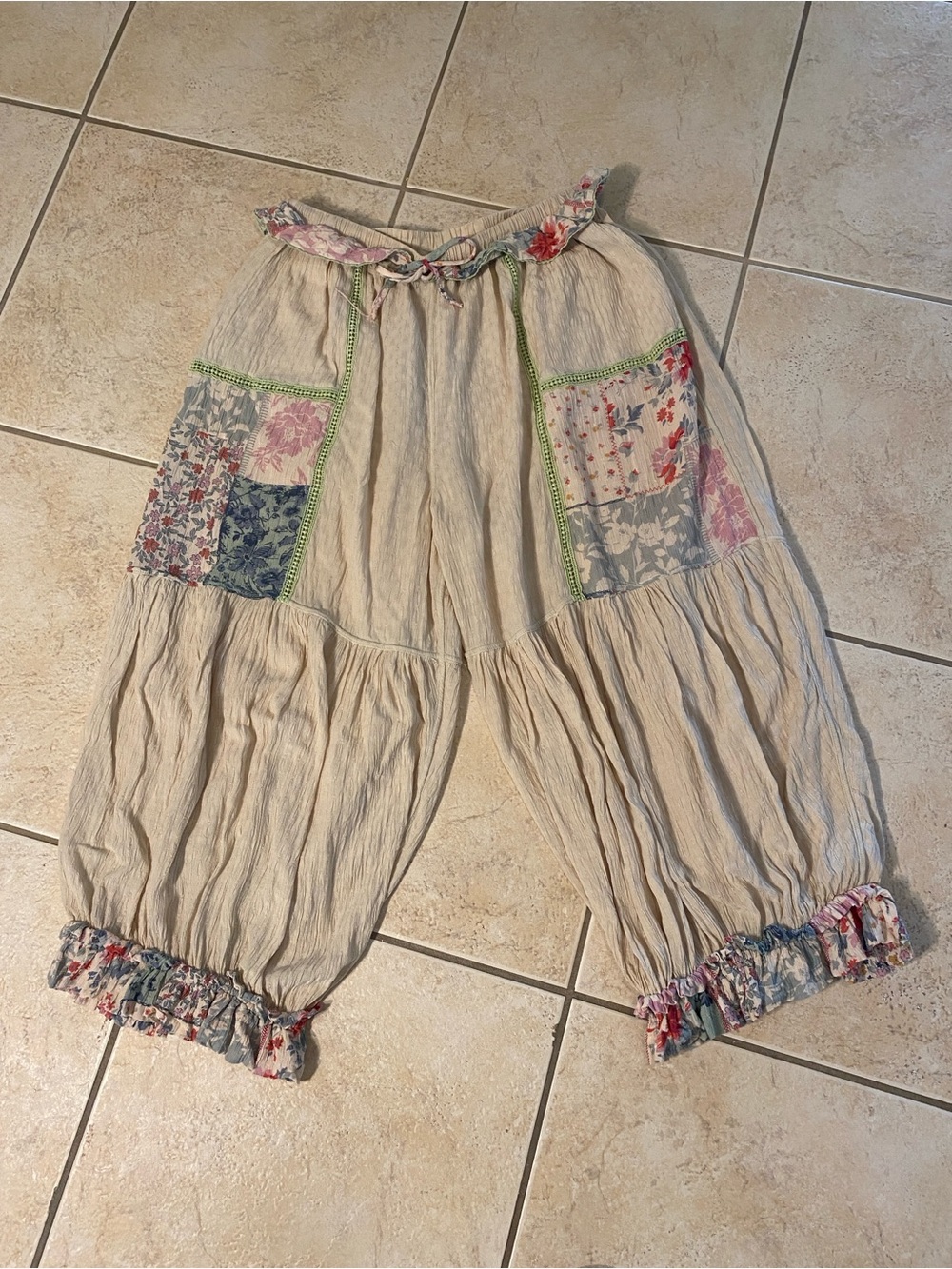 Free People Patchwork Bloomer Pantaloon Pants - Picture 9 of 11